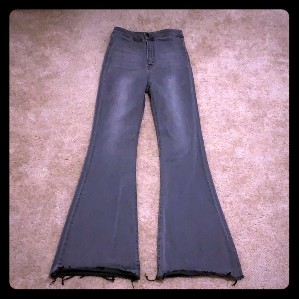 High-waisted Grey Bell Bottoms size 7